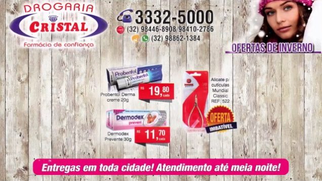 Confira as ofertas da Drogaria Cristal :